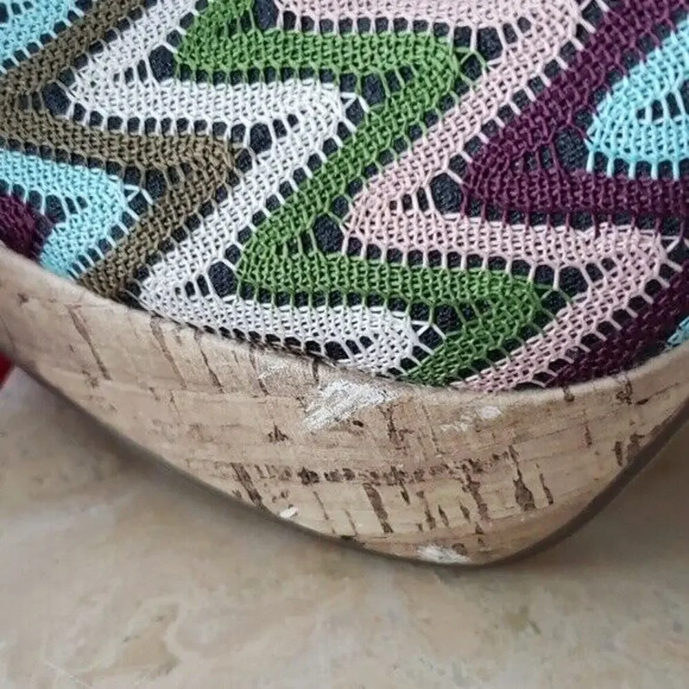 Diba Girl High Heels Multicolored Zig Zag - Size 8.5